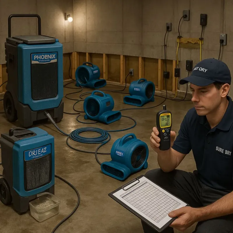 Structural Drying and Dehumidification process in Bellmawr, NJ